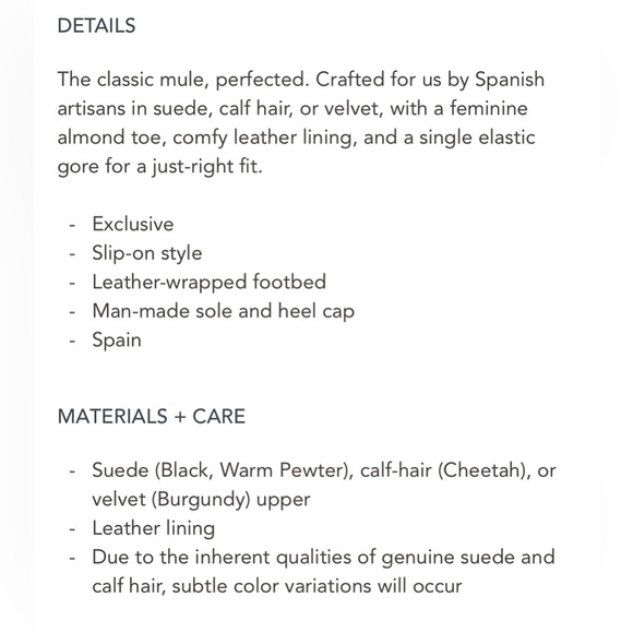 Garnet Hill Essential Iris Mules Black Leather Suede - Picture 11 of 15